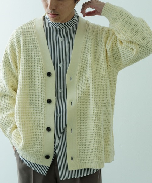 ITEMS URBANRESEARCH セーター ニット ワッフル編み Vネック