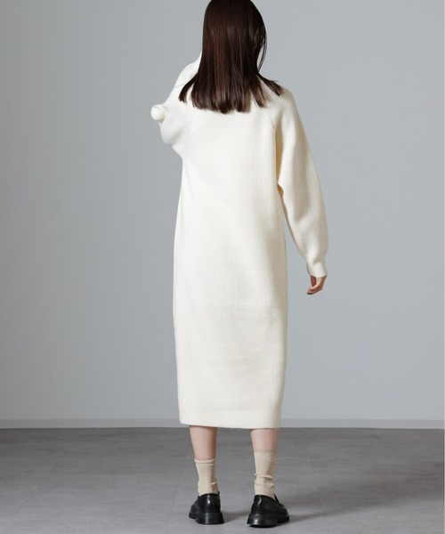 新品　STOF　ストフ　ニットプルオーバー　ワンピース　ユニセックス　日本製 STOF (ストフ) ミックスニットワンピース blue M - The Galaxy Harmony!!!!