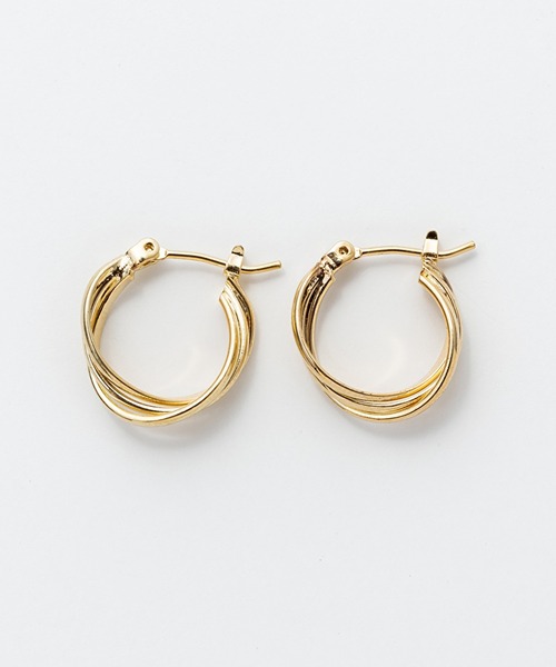 ciite' ピアス ミニねじれ3連フープピアス (両耳用) レディース