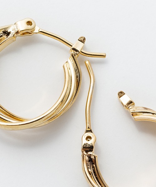 ciite' ピアス ミニねじれ3連フープピアス (両耳用) レディース