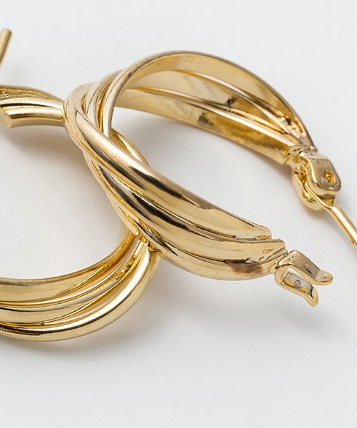 ciite' ピアス ミニねじれ3連フープピアス (両耳用) レディース