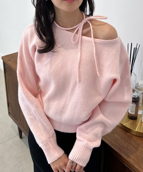 solleim（ソルレム） ニット セーター ストラップリボンワンショル