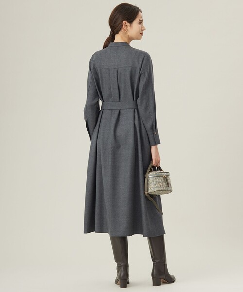 自由区（ジユウク） シャツワンピース ウールジョーゼットシャツ