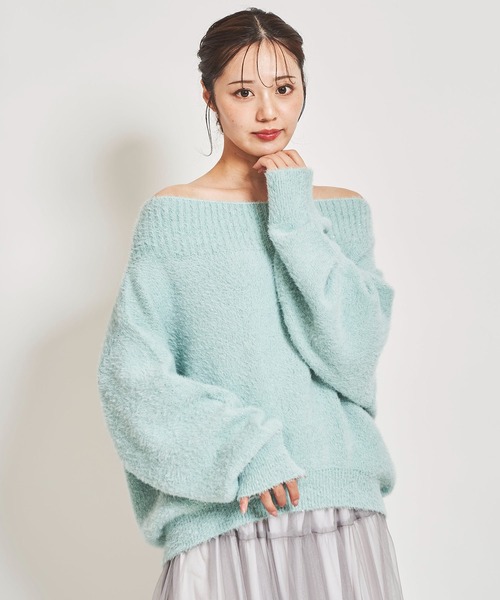 #wnc ソワレドヒロミ SOIREEDEHIROMI ニット・セーター ピンク系 花モチーフ ビーズ スパンコール ラメ レディース [932295] S-LL】ほんのりショート丈 ふわふわフェザー ロゴニット（ニット