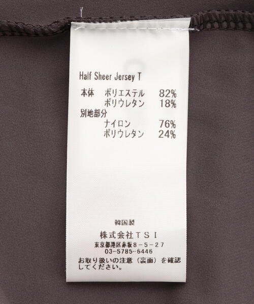 L.H.P tシャツ OJOS/オホス/HALF SHEER JERSEY TEE レディース