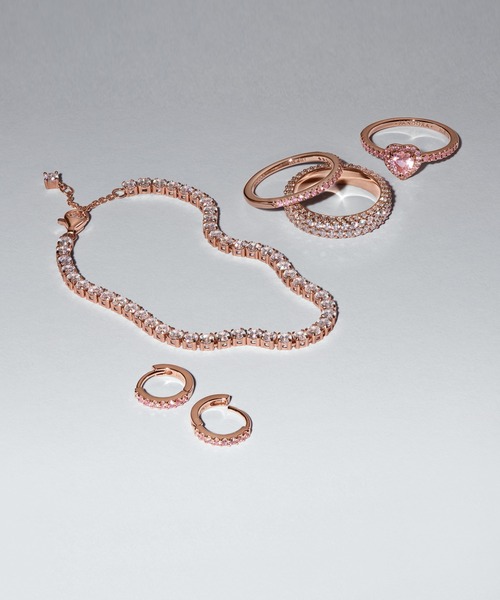 PANDORA（パンドラ） ピアス スパークリング ピンク ハギ― フープ