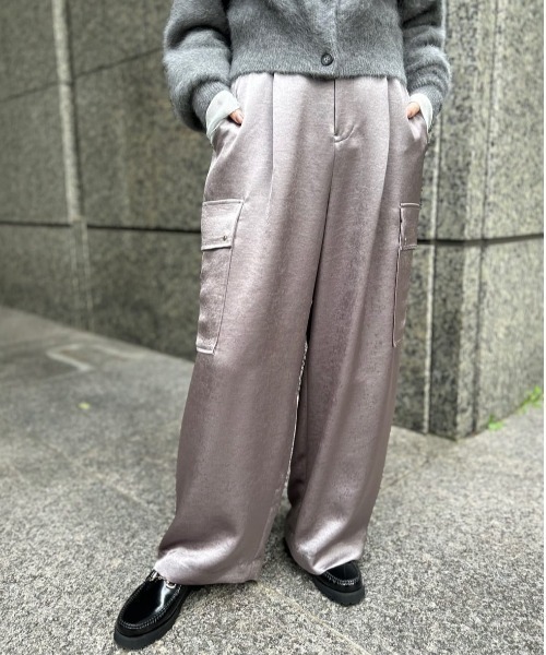 JILL STUART カーゴパンツ サテンカーゴパンツ レディース