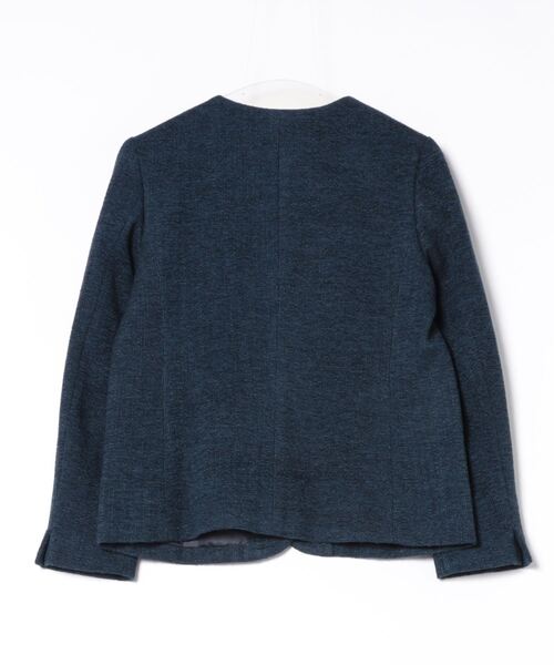 未使用! NEW YORKER ニューヨーカー ノーカラージャケット シルク混 NEWYORKER｜ウールシルクシャークスキン 1釦ノーカラージャケット