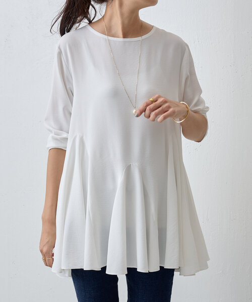 BEARDSLEY ブラウス シャツ ヘムフレアチュニック レディース 