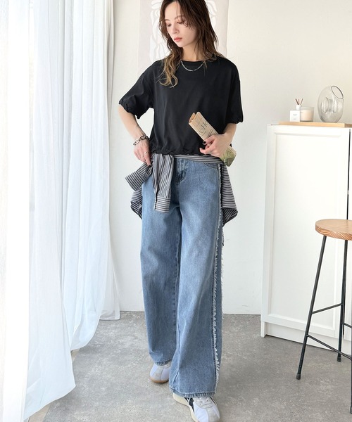 tシャツ 華やかさとこなれ感を両立！レースアップデザインクロップドＴシャツ(半袖) レディース | classicalelf | 17
