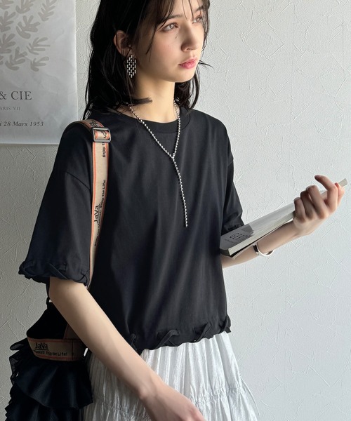 tシャツ 華やかさとこなれ感を両立！レースアップデザインクロップドＴシャツ(半袖) レディース | classicalelf | 09
