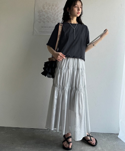 tシャツ 華やかさとこなれ感を両立！レースアップデザインクロップドＴシャツ(半袖) レディース | classicalelf | 12
