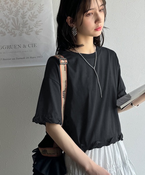 tシャツ 華やかさとこなれ感を両立！レースアップデザインクロップドＴシャツ(半袖) レディース | classicalelf | 11