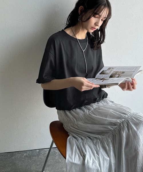tシャツ 華やかさとこなれ感を両立！レースアップデザインクロップドＴシャツ(半袖) レディース | classicalelf | 10