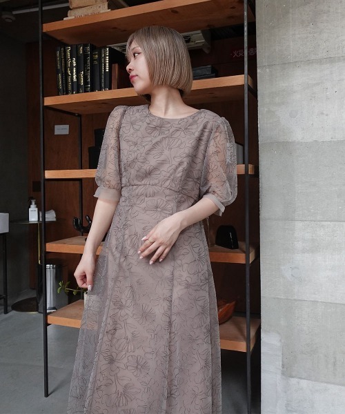 Jolie et Jolie（ジョリー エ ジョリー） ドレス 刺繍レースラウンド