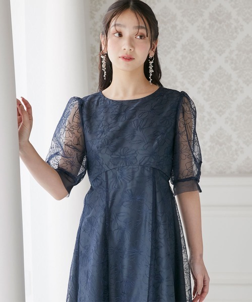 Jolie et Jolie（ジョリー エ ジョリー） ドレス 刺繍レースラウンド