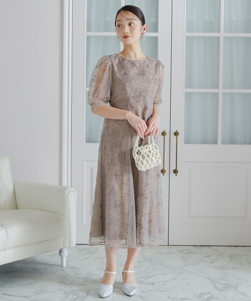 Jolie et Jolie（ジョリー エ ジョリー） ドレス 刺繍レースラウンド