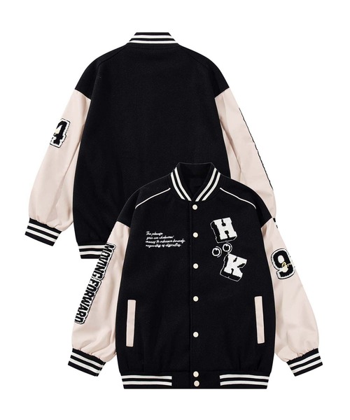 スタジャン HOOK -original- サガラ刺繍ワッペンスタジャン メンズ