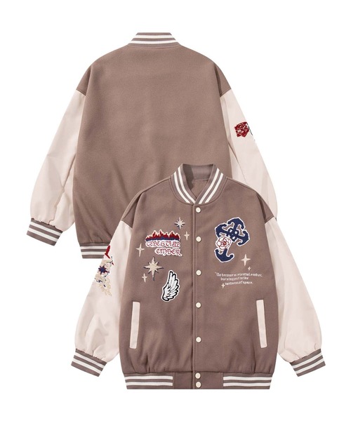 スタジャン HOOK -original- サガラ刺繍ワッペンスタジャン メンズ