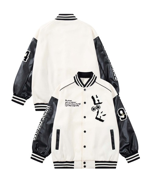 スタジャン HOOK -original- サガラ刺繍ワッペンスタジャン メンズ