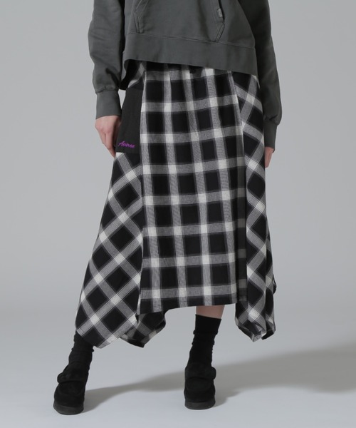 AVIREX（アヴィレックス） スカート WAFFLE OMBRE CHECK IRREGULAR