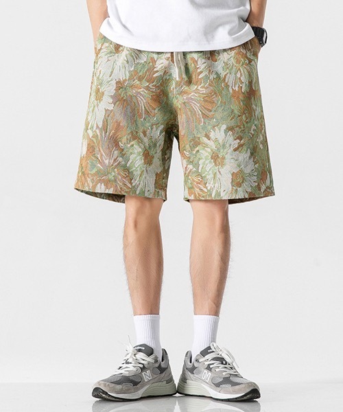 パンツ louren flower jacquard half pants louren flower jacquard half pants（cotton jacquard pants