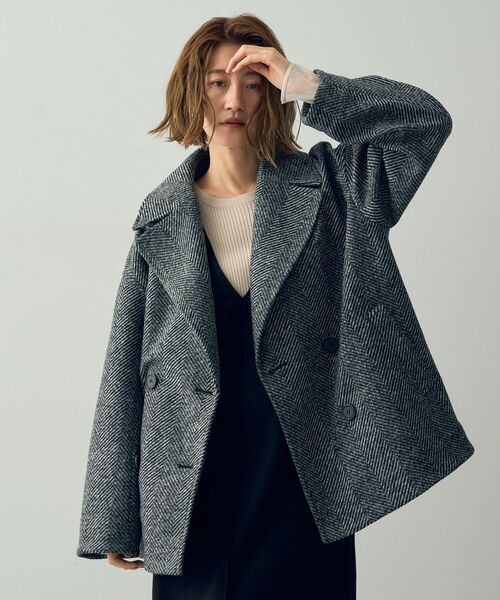 「YECCA VECCA」 ピーコート FREE グレー レディース_画像2