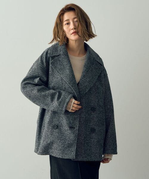 「YECCA VECCA」 ピーコート FREE グレー レディース_画像3