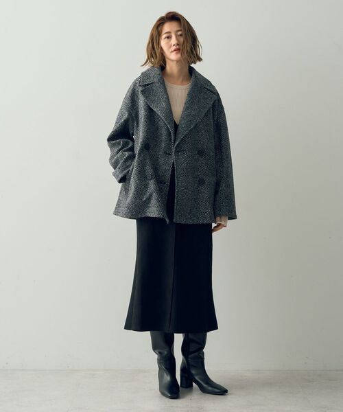 「YECCA VECCA」 ピーコート FREE グレー レディース_画像8