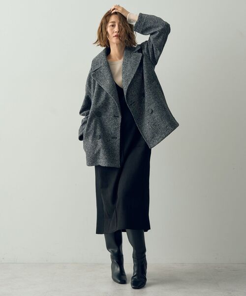 「YECCA VECCA」 ピーコート FREE グレー レディース_画像9