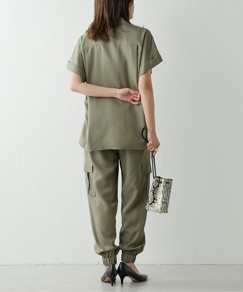 「COLLAGE GALLARDAGALANTE」 半袖シャツ FREE ネイビー レディース COLLAGE GALLARDAGALANTE ブラウス シャツ ヴィンテージライクV