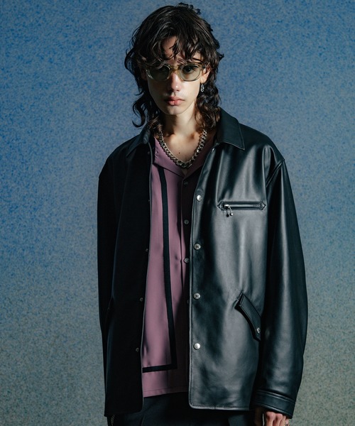 Sulvamブラック カバーオール オーバーオール sulvam カバーオール 「sulvam / サルバム」SLASH OVER JACKET