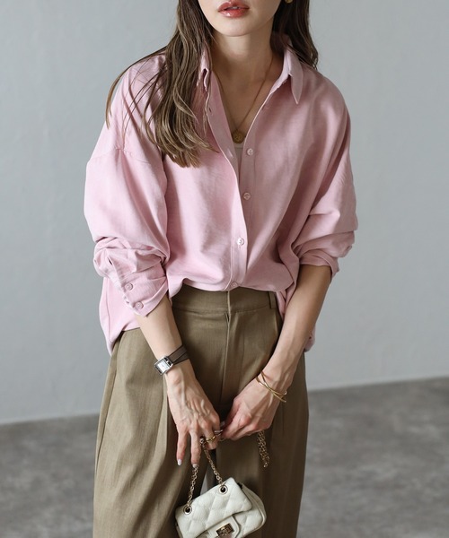 Bonjour Sagan（ボンジュールサガン） ブラウス シャツ ピーチスキン