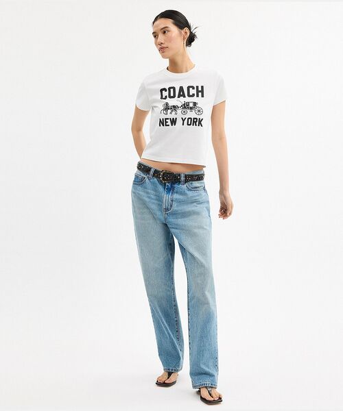 COACH◆ホースアンドキャリッジシグネチャーTシャツ/S/コットン/WHT/C9797 公式】コーチアウトレット | ホース アンド キャリッジ