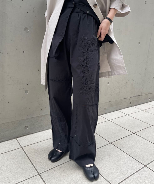 オレボレブラパッチワークデザイン カジュアルパンツ JOURNAL STANDARD パンツ エンブロイダリーパッチワークパンツ