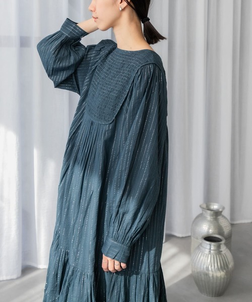 URBAN RESEARCH DOORS ワンピース ラメストライプワンピース