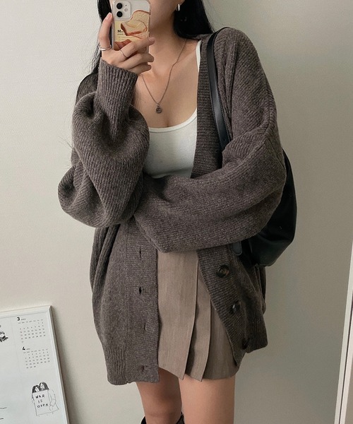 「Doula Doula」 ニットカーディガン FREE ベージュ レディース_画像4