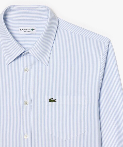 LACOSTE シャツ オックスフォード レギュラーカラーストライプ