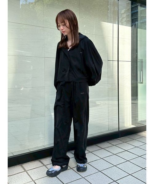 emmi コート アウター ポンチョライクフーディー レディース