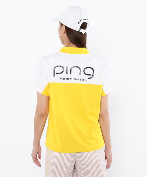 PING 「PING APPAREL」配色半袖ハイネックシャツ 「LADIES LINE