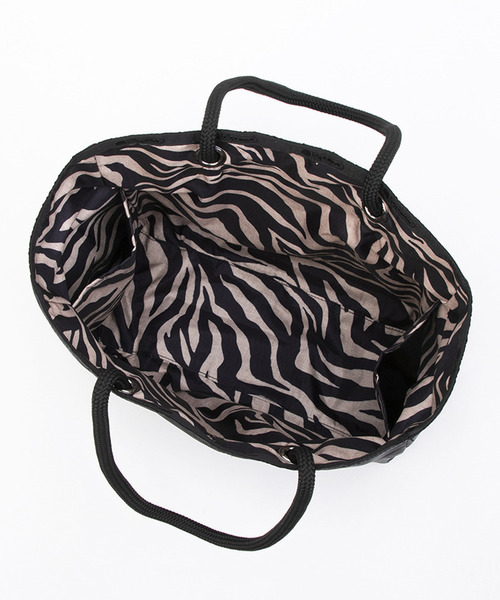 ■LeSportsac■2WAY TOTE ラフィアゼブラ ブラック LARGE 2 WAY TOTEラフィアゼブラ/ブラック（トートバッグ