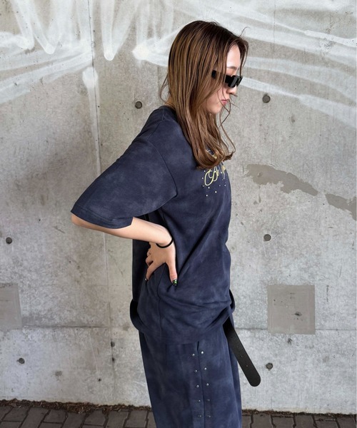 tシャツ ダート加工スタッズTシャツ レディース メンズ : ZOZOTOWN