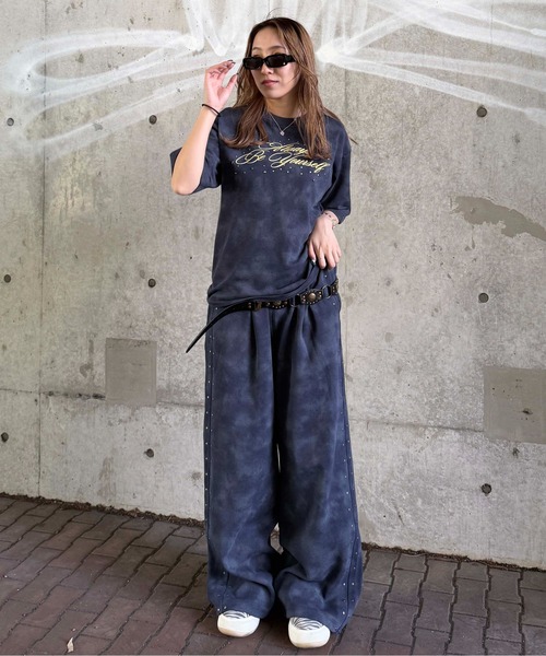 tシャツ ダート加工スタッズTシャツ レディース メンズ : ZOZOTOWN