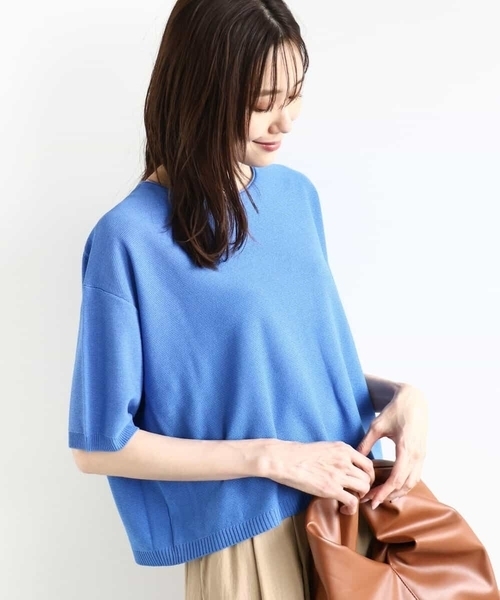 MK MICHEL KLEIN ニット セーター 五分袖サマーニット