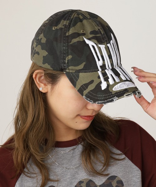 PANQ キャップ 帽子 PANQ/パンク 2024FW PIN-ATTACHED DESTORYED CAMO