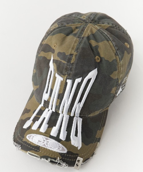 キャップ 帽子 PANQ/パンク 2024FW PIN-ATTACHED DESTORYED CAMO CAPS