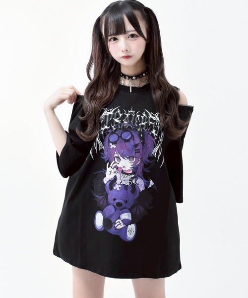 tシャツ 「TRAVAS TOKYO/トラバス トーキョー」てぃらコラボイラストプリントTシャツ 悪魔ver. レディース メンズ