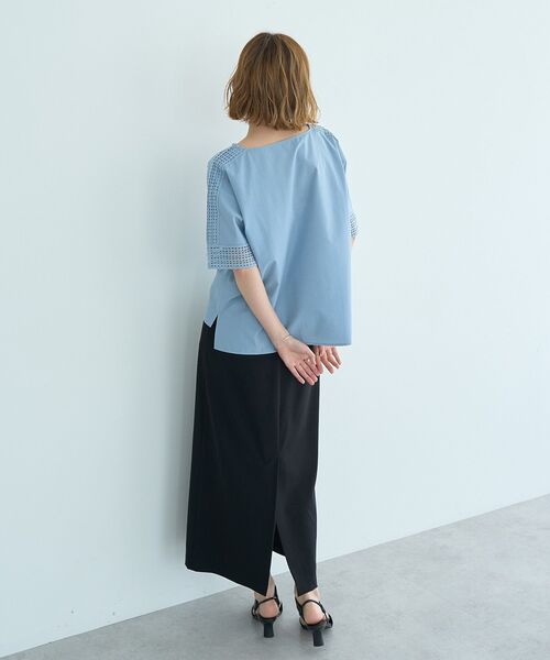 レースMIXドルマンブラウス YECCA VECCA ブラウス シャツ レースMIXドルマンブラウス