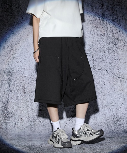20SS G-タブ ギャザー パンツ ギャザーワイドカーゴトラウザース／WOOL RAYON
