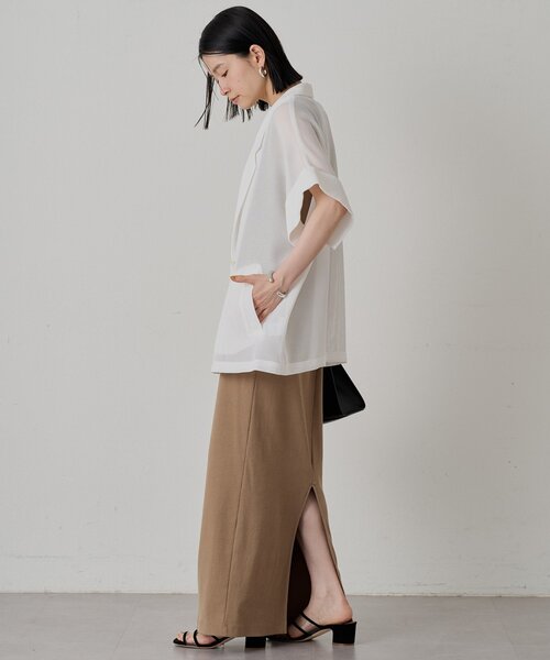 Loungedress ベスト ジレ メッシュハーフスリーブジャケット